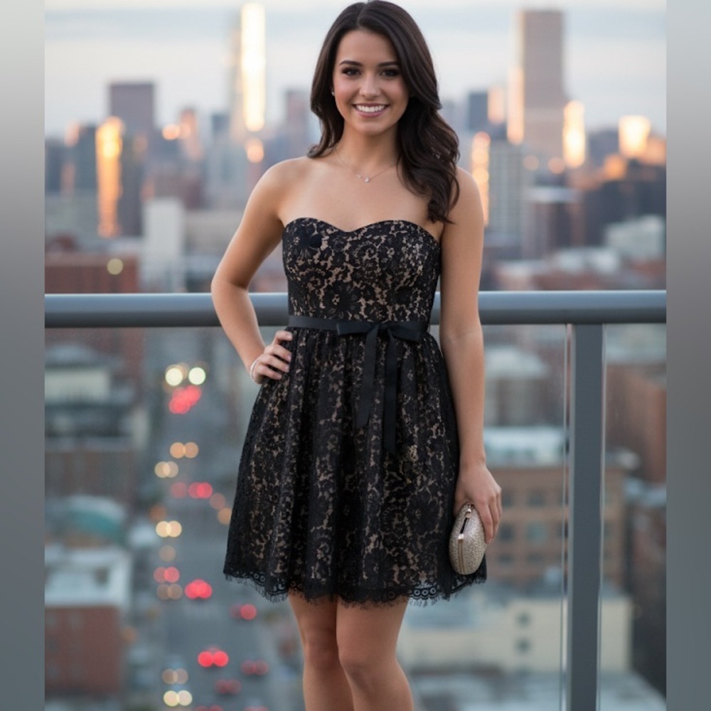 Black Lace Party Dress